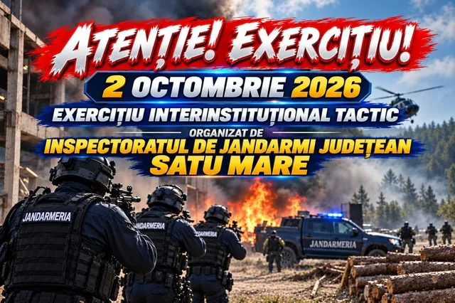 Patru persoane în uniforme de culoare închisă și echipament tactic stau cu spatele, privind spre un vehicul, flăcări și un elicopter în fundal.