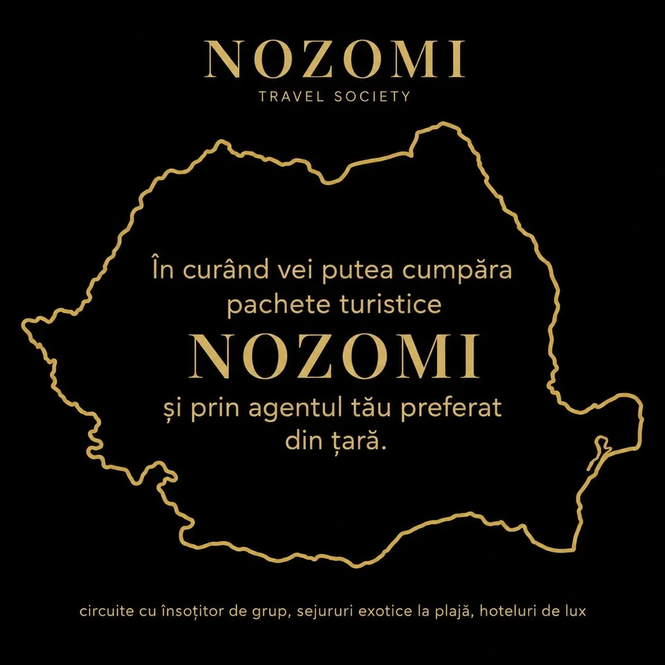 Conturul unei hărți aurii pe un fundal negru conține un text scris cu litere aurii.