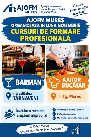 Un barman toarnă o băutură dintr-un shaker într-un pahar cu cocktail, în timp ce un bucătar taie legume pe un tocător.