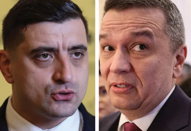 Compozitie de tip colaj cu două portrete de prim plan ale unor bărbați care privesc spre camera foto.