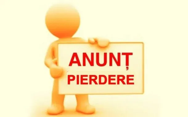 O figură umană stilizată de culoare portocalie ține un panou dreptunghiular alb pe care scrie text roșu.
