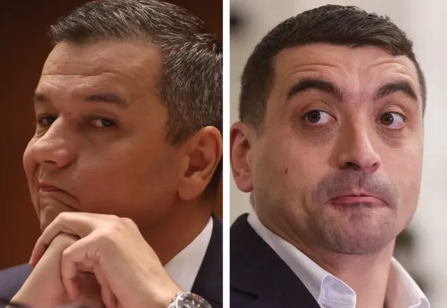Două portrete de tip prim-plan ale unor bărbați care poartă cămașă albă și sacou în fața unui fundal neutru.