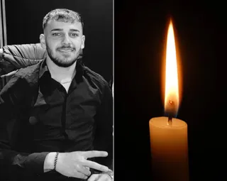 Un portret al unui bărbat cu barbă și o lumânare aprinsă pe un fundal negru sunt prezentate în două cadre separate.