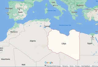 O hartă a regiunii mediteraneene care include Africa de Nord, Europa de Sud și Turcia, evidențiind țări precum Libia, Tunisia și Algeria.