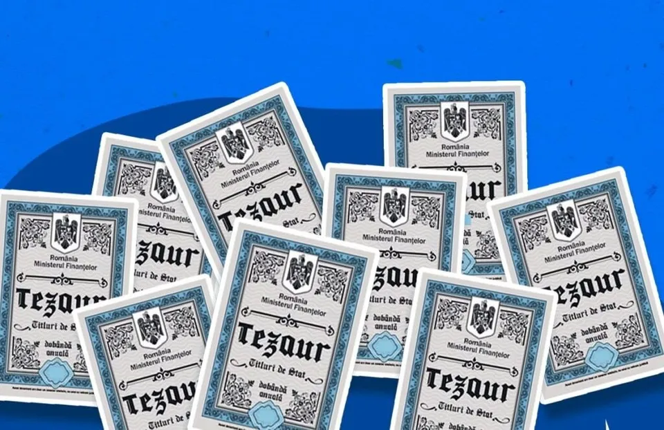 Mai multe bilete de hârtie albe cu margini decorate și text negru sunt dispuse pe un fundal albastru.