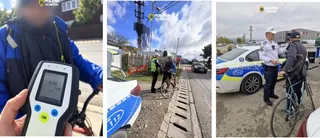 O persoană ține un dispozitiv electronic cu un ecran afișând cifre, în timp ce în fundal se observă un biciclist și un vehicul alb.